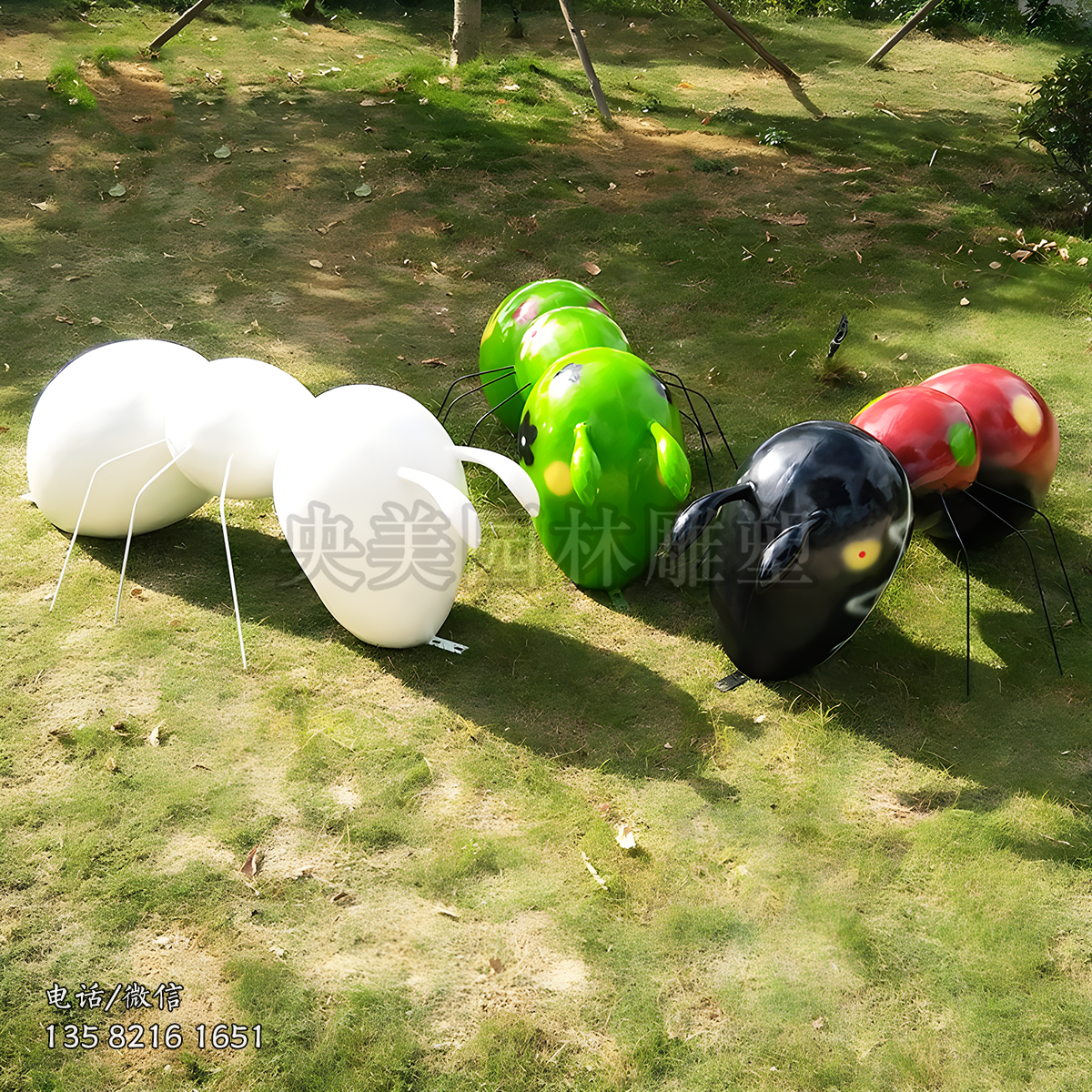 玻璃鋼螞蟻彩繪動物雕塑