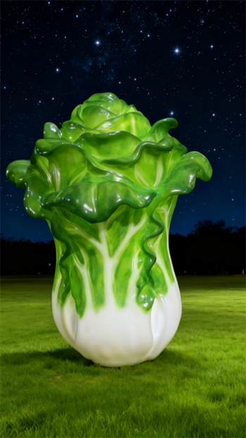 玻璃鋼仿真發(fā)光白菜雕塑
