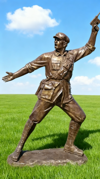 玻璃鋼仿銅紅軍雕塑 (20)