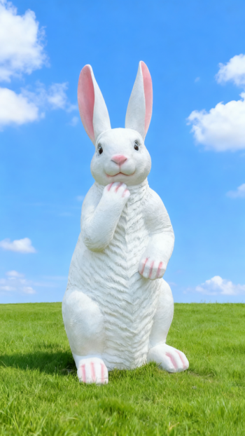 玻璃鋼仿真大白兔子雕塑 (12)