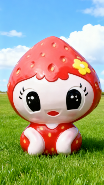 玻璃鋼卡通草莓雕塑公仔 (5)