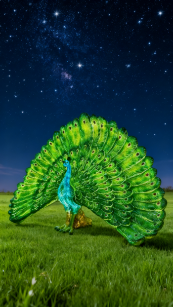 玻璃鋼仿真孔雀雕塑 (1)