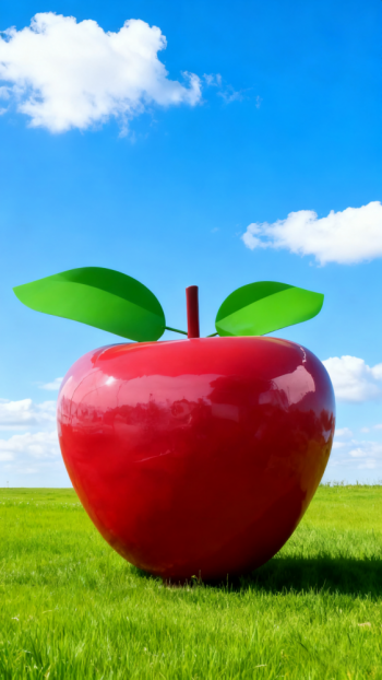 玻璃鋼蘋果雕塑 (7)