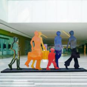 購物人物 鐵藝剪影抽象人物商場美陳