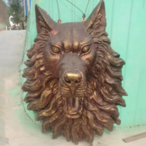 玻璃鋼仿銅狼頭